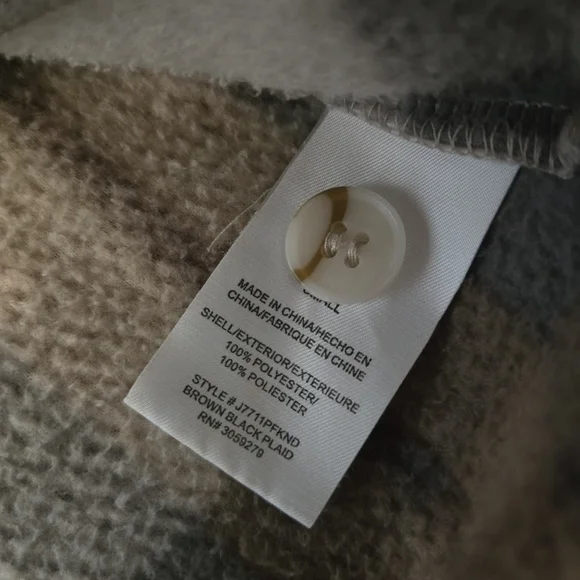 Thread & Supply women's plaid polar fleece shacket neutral size Small - Picture 6 of 8
